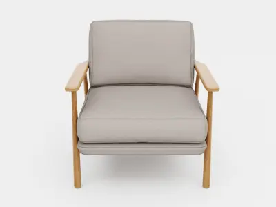 Armchair Furniture with Wood sides Free 3D model