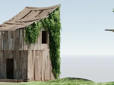 Shanty Town Environment Low-poly 3D model