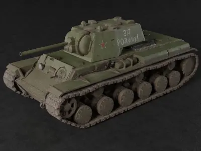 KV-1 Soviet WW2 Heavy tank Low Poly PBR Low-poly 3D model