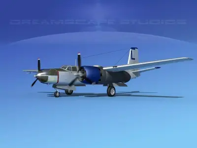 Douglas A-26C Invader V10 USAAF 3D model