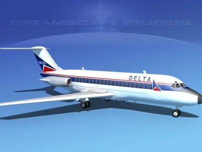 Douglas DC-9-20 Delta Airlines 3D model