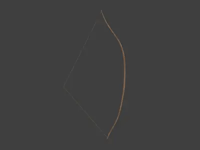 Wooden bow Low-poly 3D model