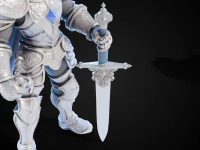 Stylized Sword - Ceremonial Royal Crownblade - Game Ready 3D model