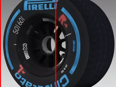enkei wet rear tyre Low-poly 3D model