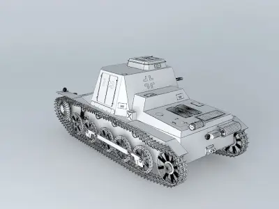 SDKFZ 265  Small Panzerbefehlswagen Ausf A German Command Tank 3D model