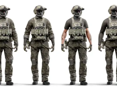 GAME READY RIGGED WESTERN SPECIAL OPERATIONS CHARACTER V4 Low-poly 3D model