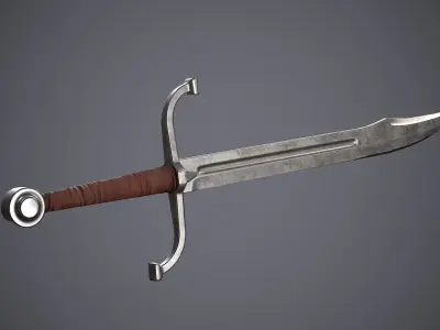 Falchion sword Low-poly 3D model