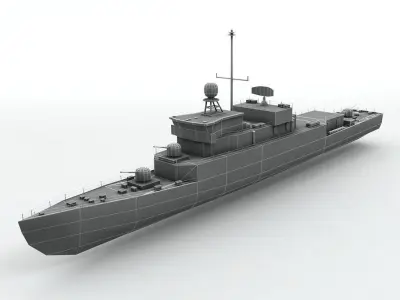  Meko 140 Corvette Military Frigate Ship Low-poly 3D model