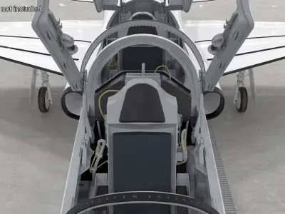 NASA T-38 Talon Trainer Jet White 3D model