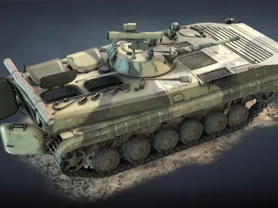 BMP-1 and BMP-1P Low-poly 3D model
