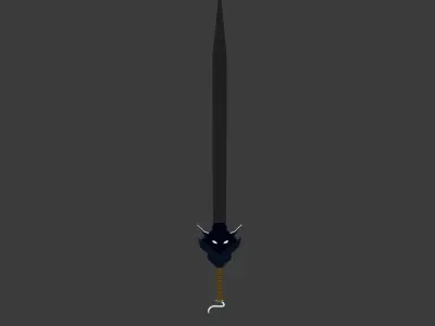 Dragonoid Sword Low poly and high poly Low-poly 3D model