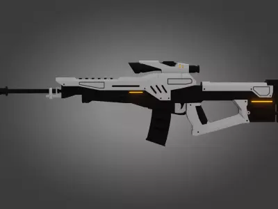 Sci-Fi Rifle Gun - Low Poly - Game Ready - PBR Low-poly 3D model