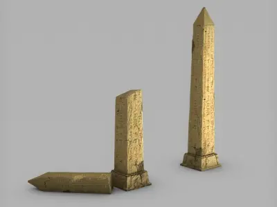 Obelisk broken obelisk Low-poly 3D model