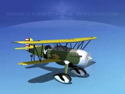 Curtiss P-6E Hawk V03 3D model