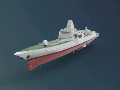 Type 055 destroyers ship 3D model
