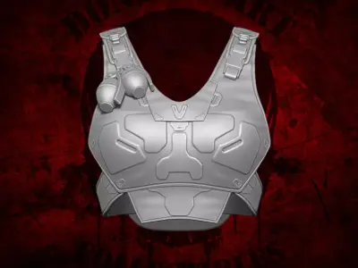 Female SCIFi Vest 3D Printable Files for Action  Figures 3D print model