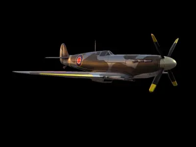 Supermarine Spitfire aircraft airplane fighter Low-poly 3D model