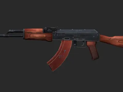 AKM Assault Rifle - Low Poly Game Ready Low-poly 3D model