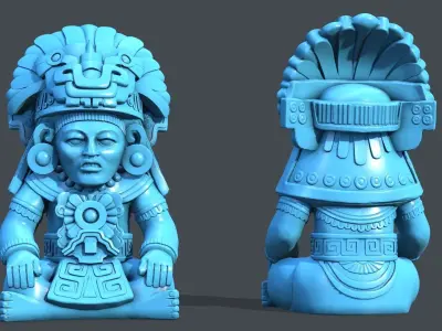 Statue Aztec Cocojo God 3D print model