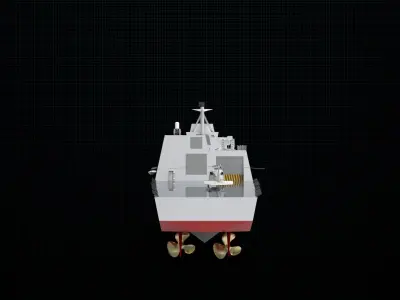 Destroyer ship 3D model