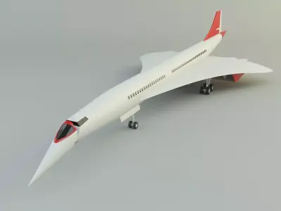concorde passenger plane model 3D model