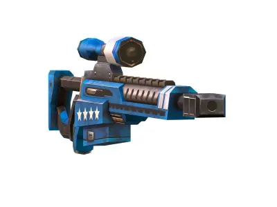 LowPoly Cartoon Sci-Fi Sniper Rifle Future Low-poly 3D model