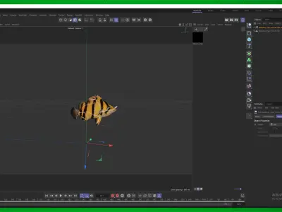 Mekong Tiger Perch Fish Low-poly 3D model