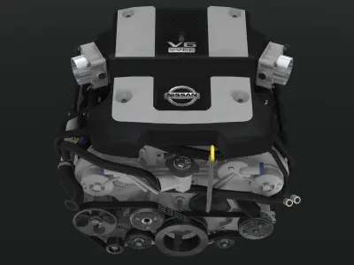 Nissan 370z VQ37VHR engine Low-poly 3D model