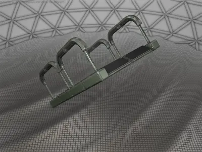 Sci-Fi Stairs - 27 - Green Version Low-poly 3D model