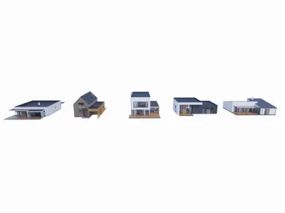 House Pack of 10 - Part 1 - Created with fully parametric Revit Families 3D model