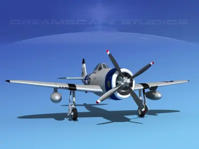 Republic P-47D Thunderbolt V16 3D model