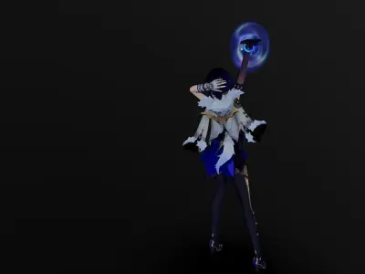 Genshin Impact - Yelan Pose Low-poly 3D model