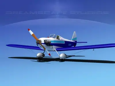 Flybaby airplane flying in sky 3D model