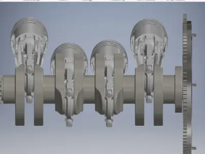 CRANKSHAFT four engine 3D model