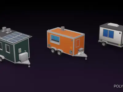 Food Trailers - PolyPack - Low Poly Assets Low-poly 3D model