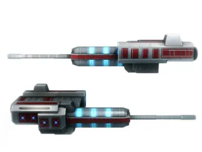 Blaster cannon 02 sci-fi low poly Low-poly 3D model