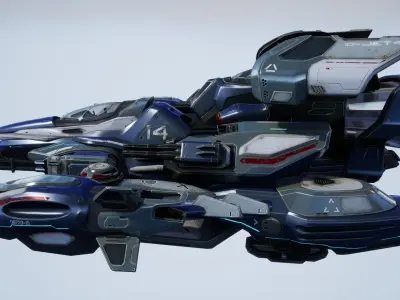 Falcon Spaceship - game model Low-poly 3D model