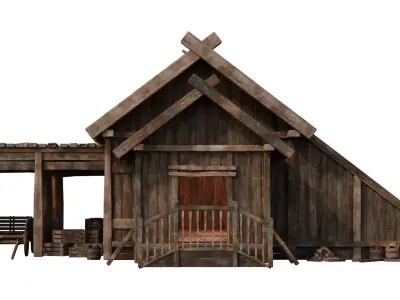 Old Medieval House 39 PBR 4K GameReady Low-poly 3D model