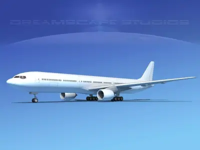 Boeing 777-300ER LP SS Low-poly 3D model