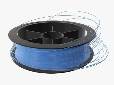 Fishing line with single spool 01 3D model