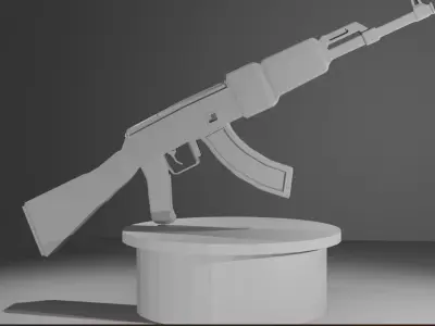 ak47 low poly Low-poly 3D model