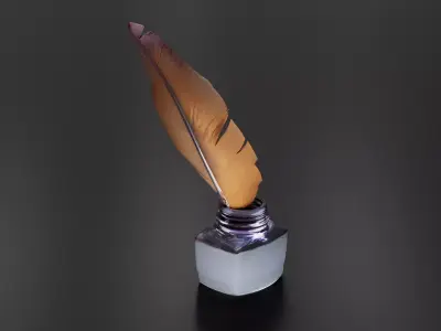 feather old Fountain pen 3D print model