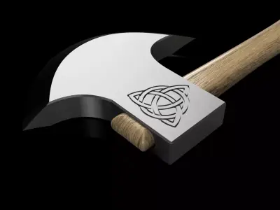 Axe Nordic One Hand Wotansknot Runic Weapon Free 3D model