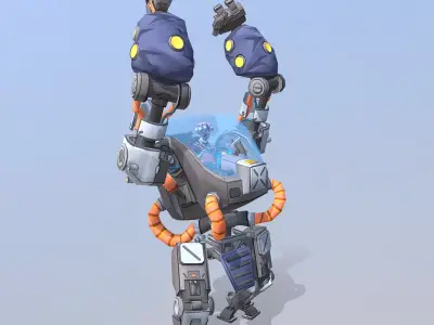 URBAN SCIFI MODIFIED LARGE ROBOT Roar Threat 3D model