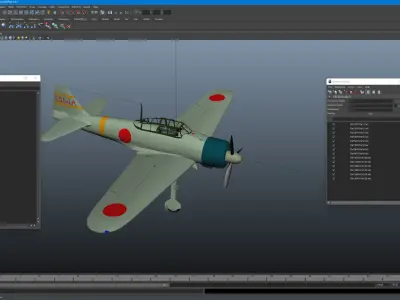 MITUBISHI A6M232 Low-poly 3D model
