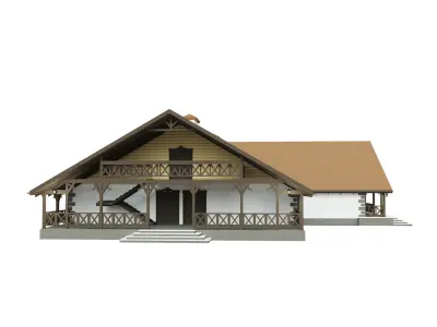 Restaurant of Ukrainian national cuisine low-poly 3D model