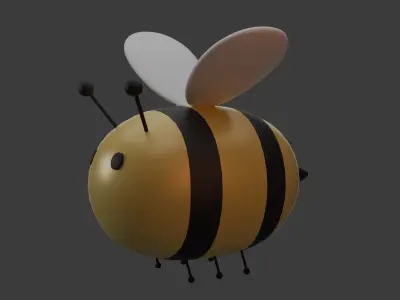 Cartoon Honeybee MAYA Rigged Low-poly 3D model