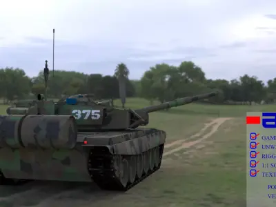 High-Quality Clean Camouflaged T90A Main Battle Tank 3D Model Low-poly 3D model