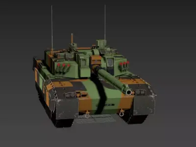 French AMX-56 Leclerc Tank Low-poly 3D model