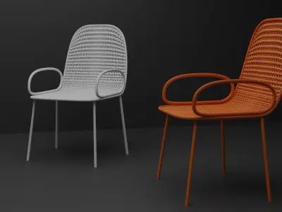 3D modern chair Free low-poly 3D model